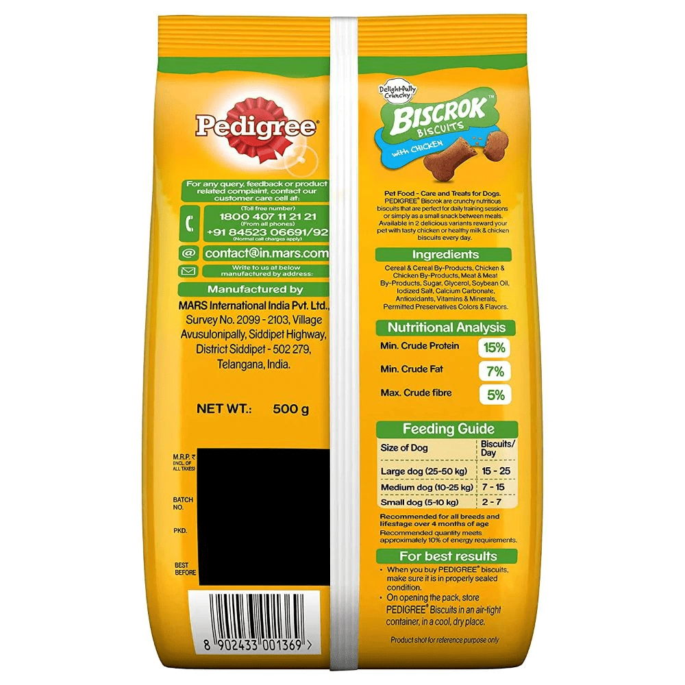 Pedigree PRO Large Breed Puppy Dry Food and Chicken Flavour Biscrok Treat Combo (3kg +900g) Exclusive Combo Pedigree