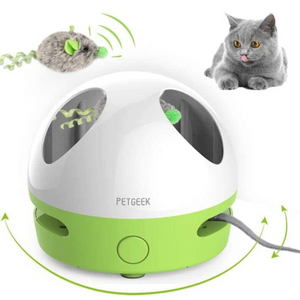 Pet Geek Hiding Mouse for Cats (White/Green)