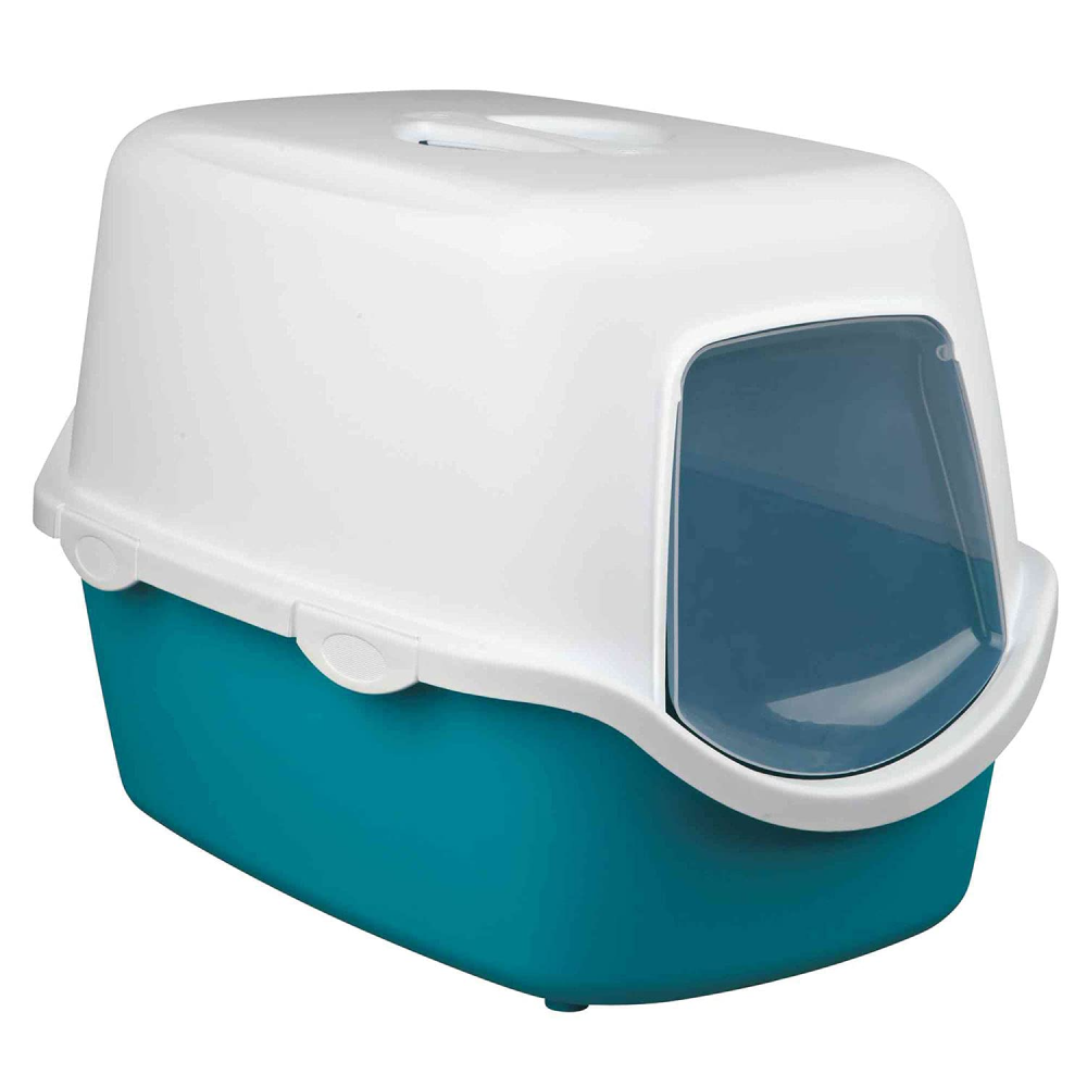 Trixie Vico Cat Litter Tray with Dome for Cats (Turquoise) Litter Supplies Trixie 23x16x16in