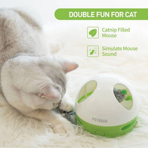 Pet Geek Hiding Mouse for Cats (White/Green)