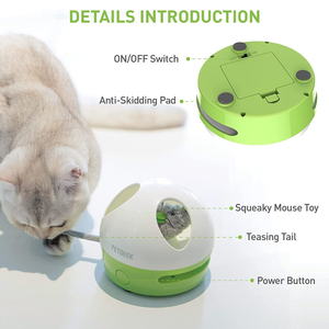 Pet Geek Hiding Mouse for Cats (White/Green)