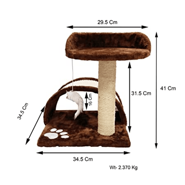 Emily Pets Cat Tree Scratching Post for Kittens & Cats (Black)