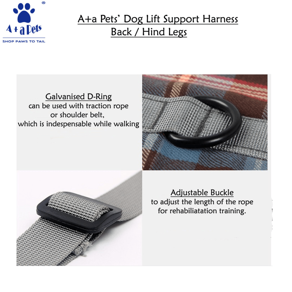 A Plus A Pets Lift Support Harness For Hind Legs for Dogs (Navy)