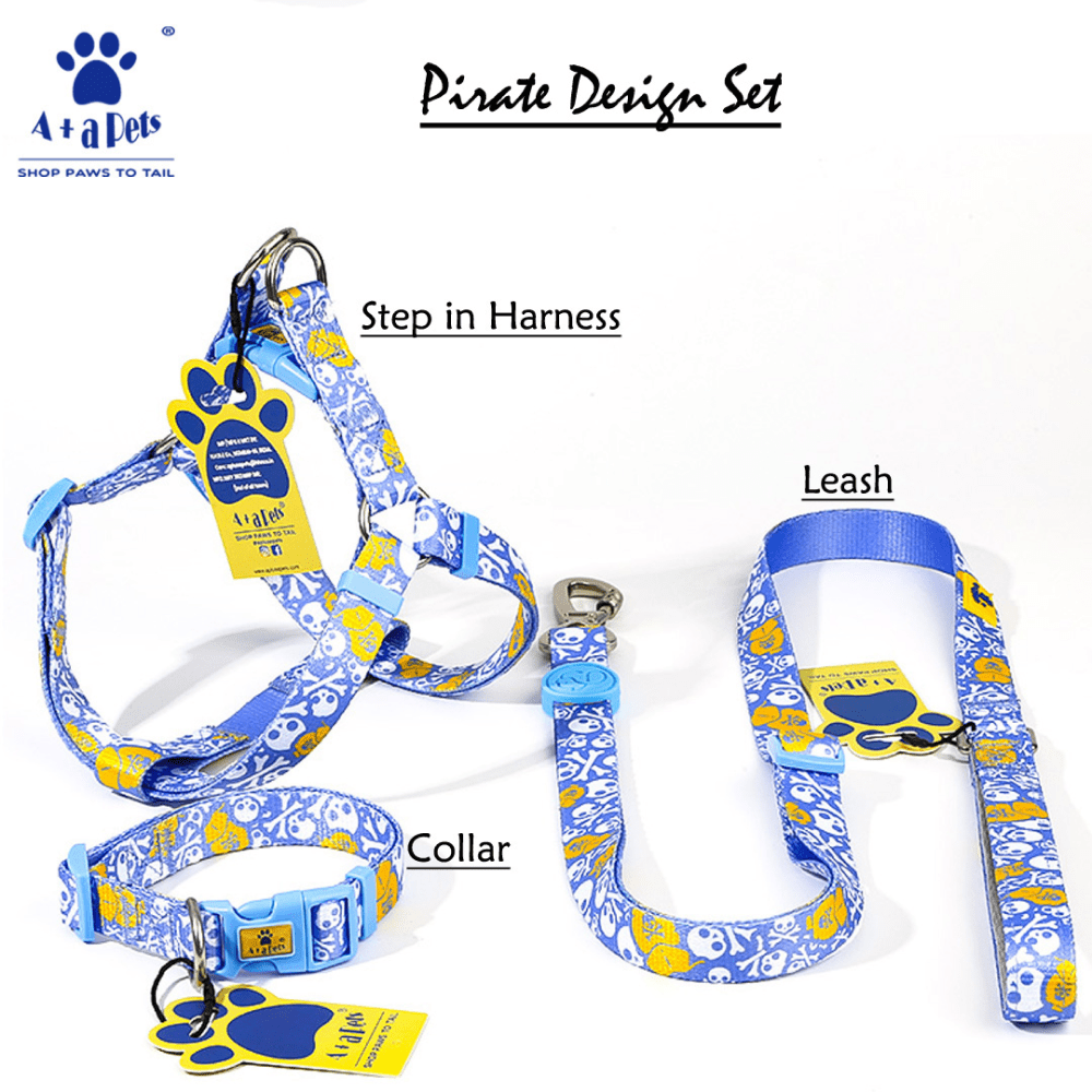 A Plus A Pets Harness in Pirate Design for Dogs and Cats