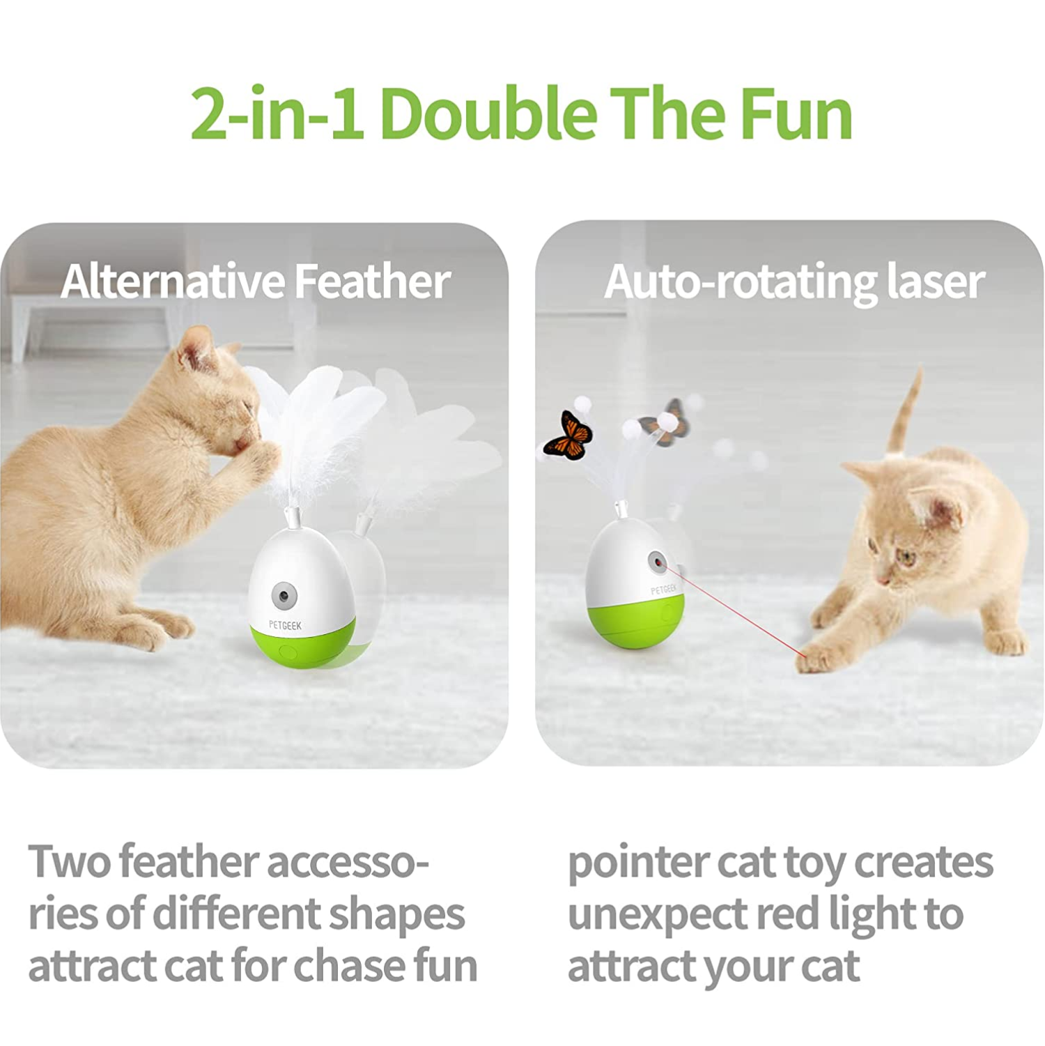 Pet Geek Egg Laser Tumbler Toy for Cats Cats-Toys Petgeek