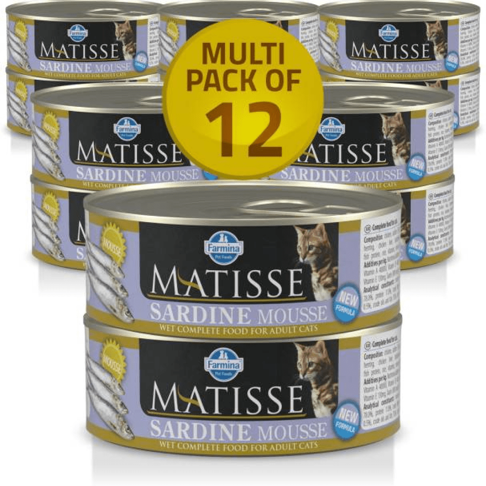 Farmina Matisse Sardine Mousse and Salmon Mousse Adult Cat Wet Food Combo (12+12)