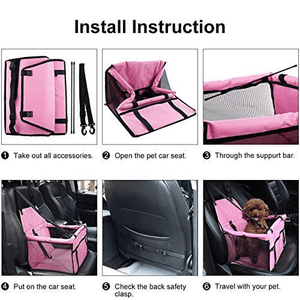 Emily Pets Car Carrier for Dogs and Cats (Pink)