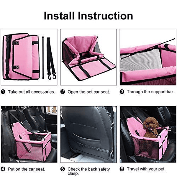 Emily Pets Car Carrier for Dogs and Cats (Pink)