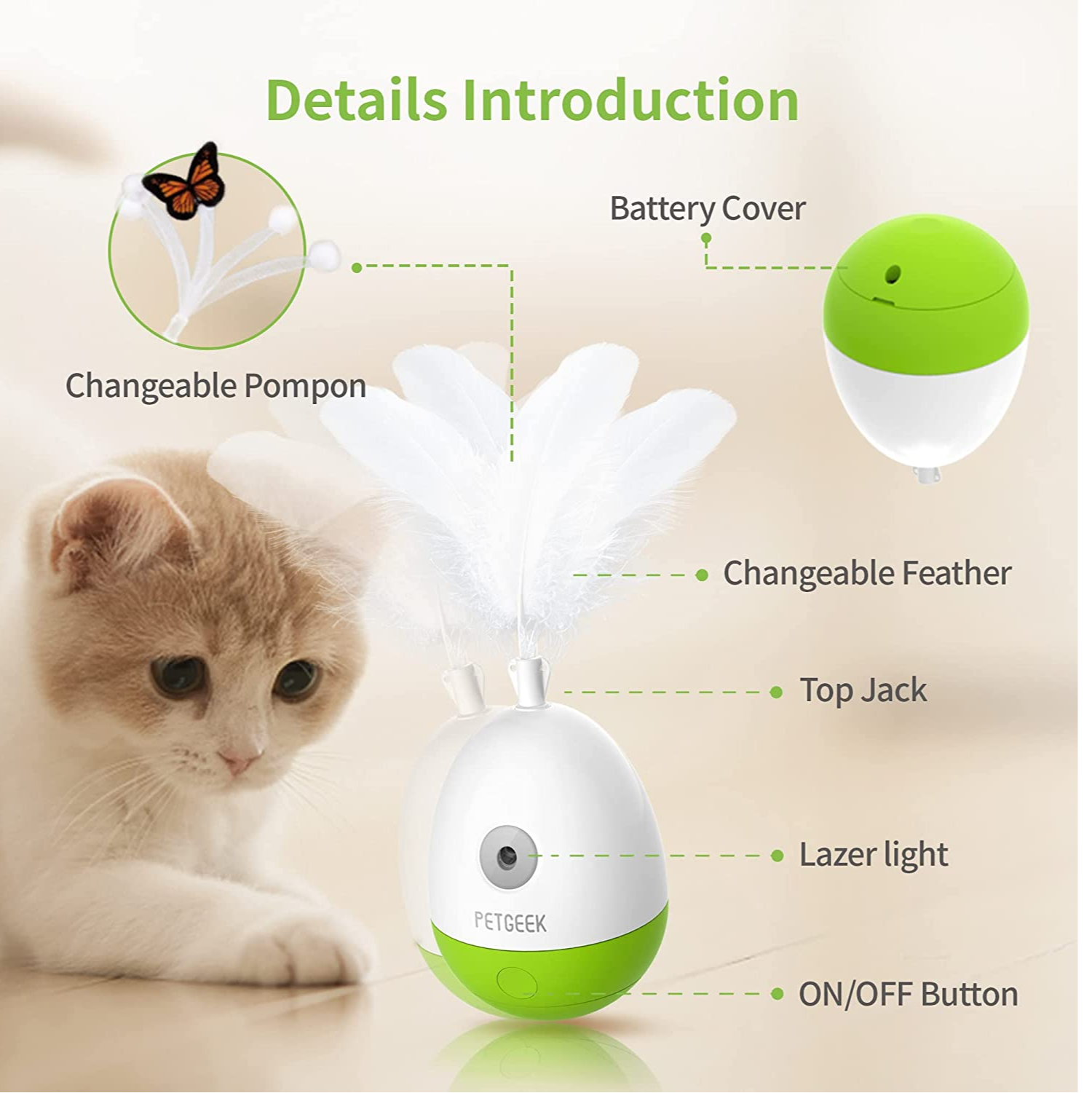 Pet Geek Egg Laser Tumbler Toy for Cats Cats-Toys Petgeek