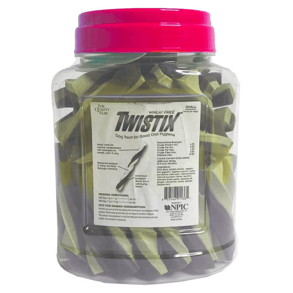 NPIC Twistix Pumpkin Spice Canister Dog Treats