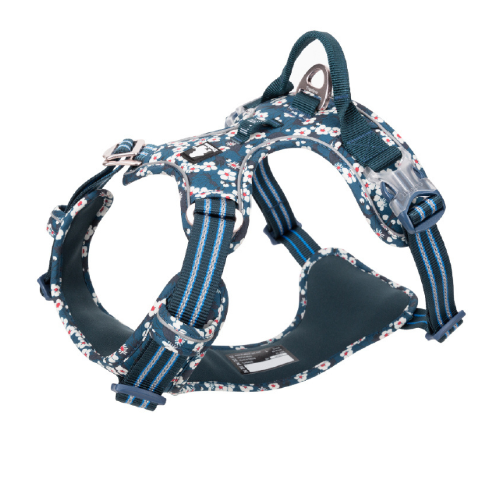 Truelove Floral No Pull Pet Harness for Dogs (Saxony Blue)