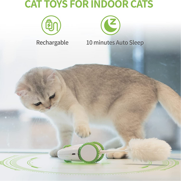 Pet Geek Furious Mouse Toy for Cats (White/Green)