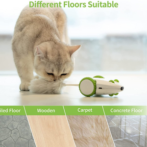 Pet Geek Furious Mouse Toy for Cats (White/Green)