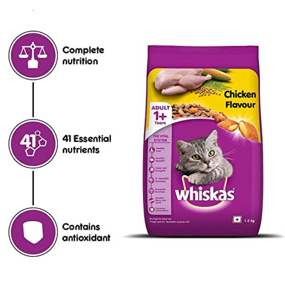 Whiskas Chicken Flavour Cat (Adult 1+) Dry Food
