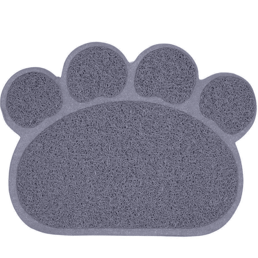 Emily Pets Paw Shaped Feeding Mat for Pets (Grey)
