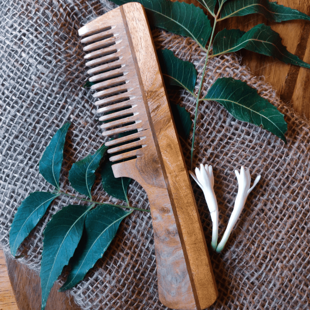 Happy Puppy Organic Neem Wood Detangling Comb for Dogs and Cats