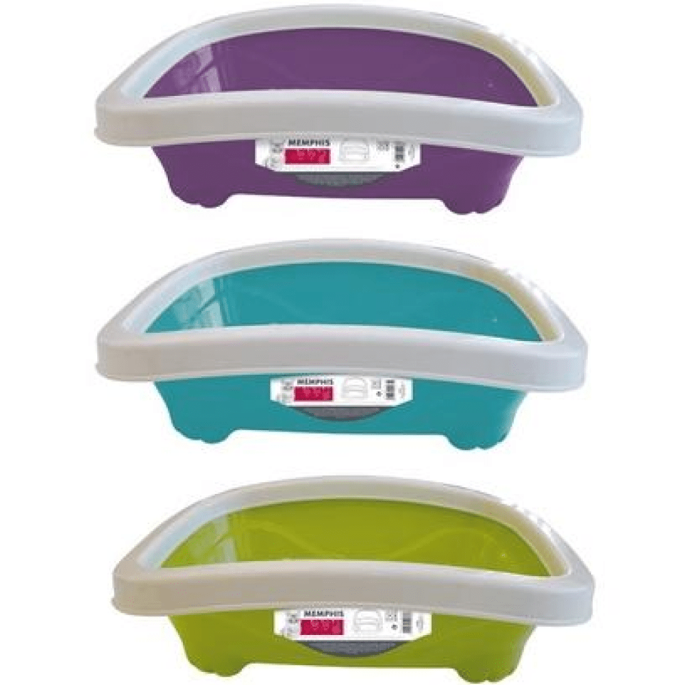 M Pets Memphis Litter Tray with Rim for Cats (Purple)