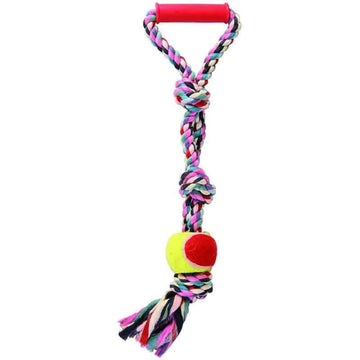 Trixie Playing Rope with Tennis Ball Toy for Dogs (Multicolor)