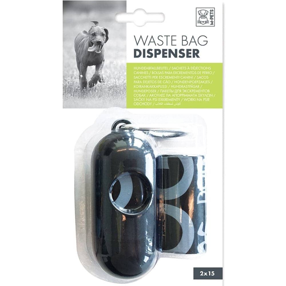 M Pets Waste Bag Dispenser for Dogs (Black/Orange)