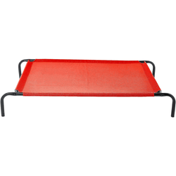 Fluffy's Pawsome Waterproof elevated Sides Camping Bed for Dogs (Red)