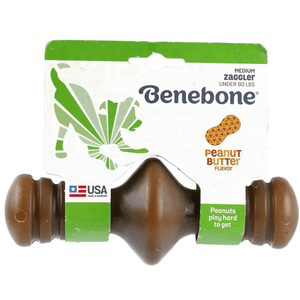 Benebone Peanut Butter Flavored Zaggler Chew Toy for Dogs | For Aggressive Chewers