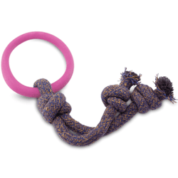 Beco Hoop On Rope Toy for Dogs (Pink)