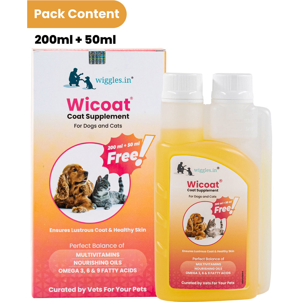 Wiggles Wicoat Skin Coat Supplement Syrup for Dogs and Cats