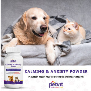 Petvit Calming & Anxiety Powder to Reduce Stress, Aggression & Anxiety for Dogs and Cats