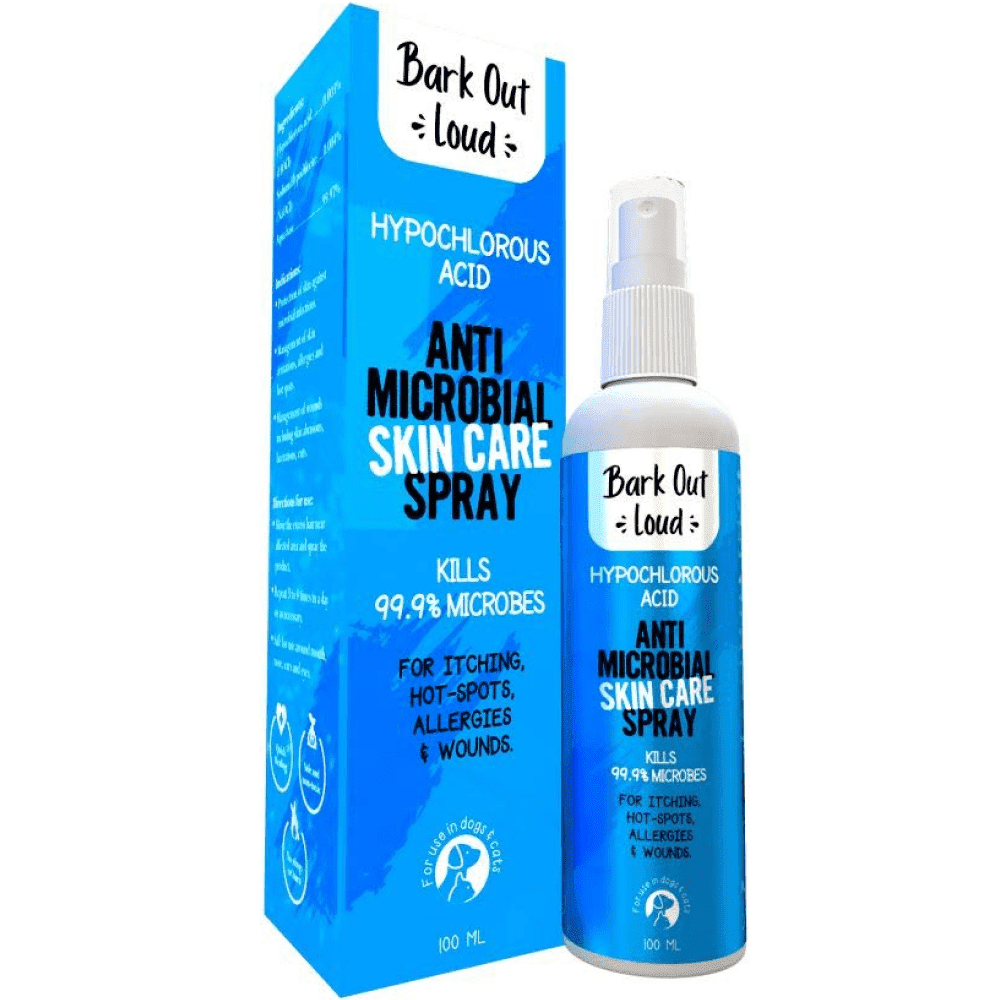 Bark Out Allergy and Itch Relief Shampoo and Anti Microbial Skin Spray for Dogs and Cats Combo