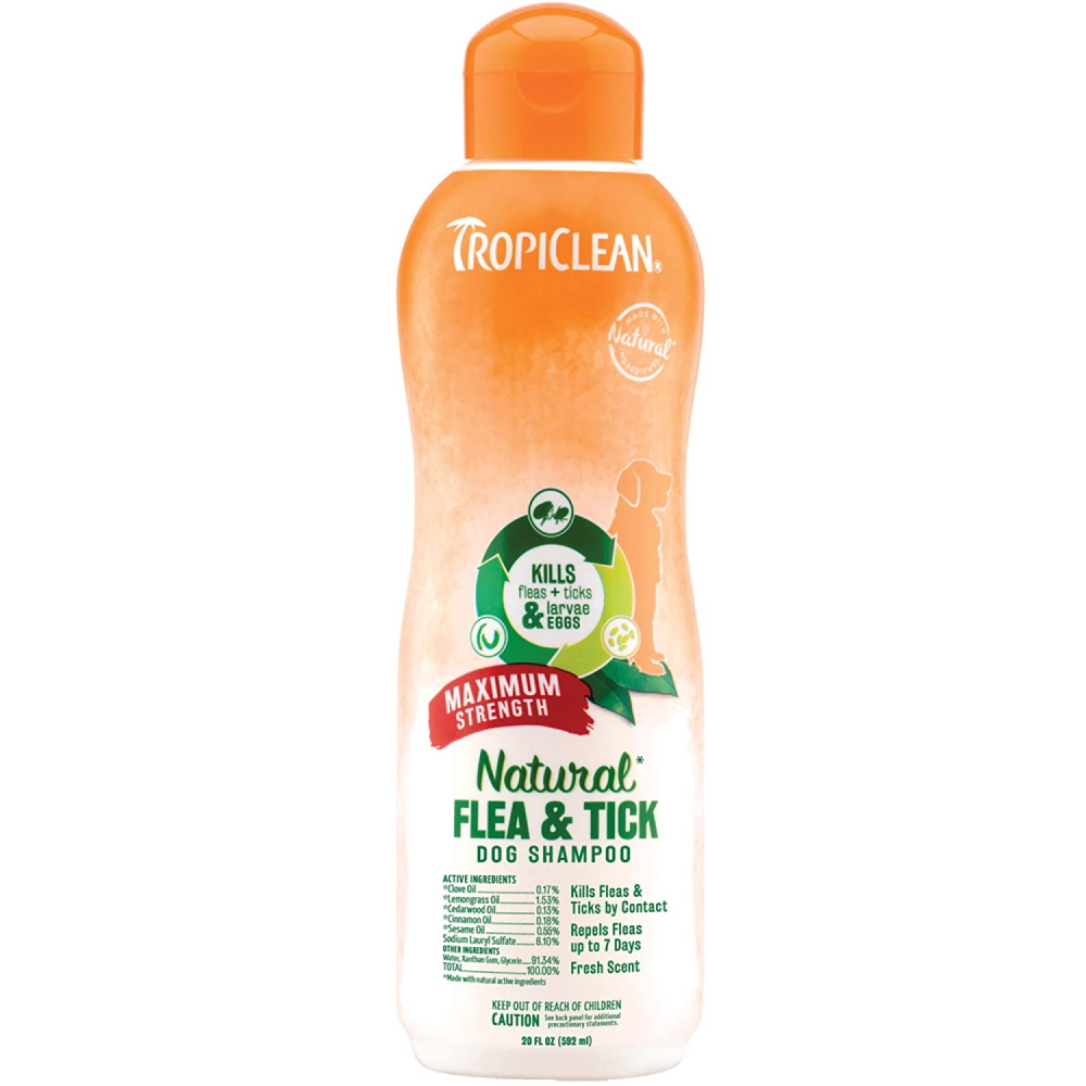 Tropiclean Maximum Strength Natural Flea & Tick Shampoo
