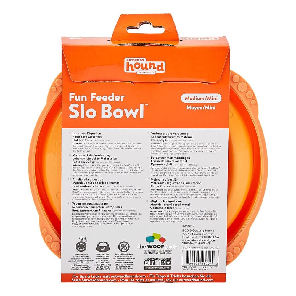 Slow Feeder Dog Bowl - Dog Bowl for Fast Eaters - Outward Hound Fun Fe