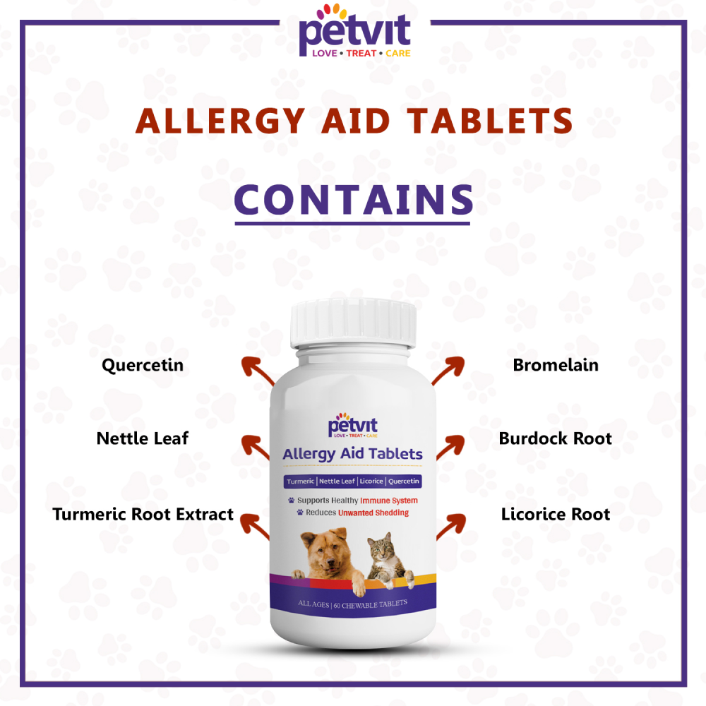 Petvit Allergy Aid Tablets for Dogs and Cats