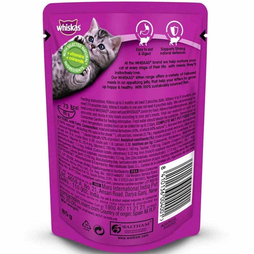 Whiskas Tuna in Jelly and Chicken in Gravy Meal Kitten Cat Wet Food Combo
