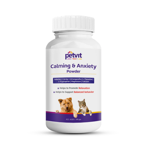 Petvit Calming & Anxiety Powder to Reduce Stress, Aggression & Anxiety for Dogs and Cats