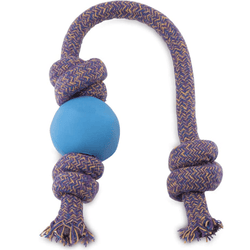 Beco Rubber Ball On Rope Toy for Dogs (Blue)
