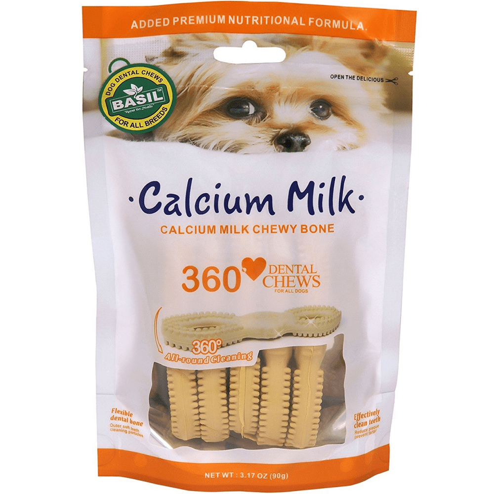 Basil Calcium Milk Chewy Bone Dog Treat