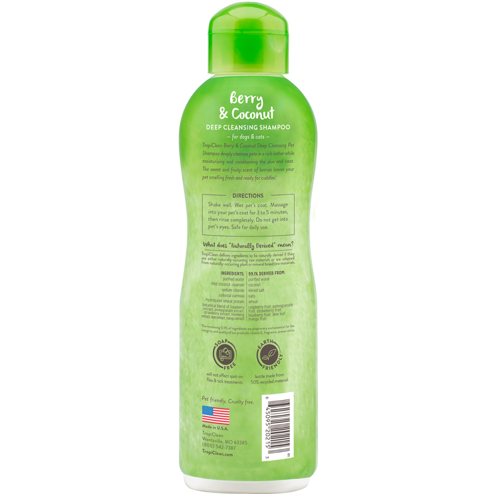 Tropiclean Berry and Coconut Deep Cleaning Shampoo for Pets