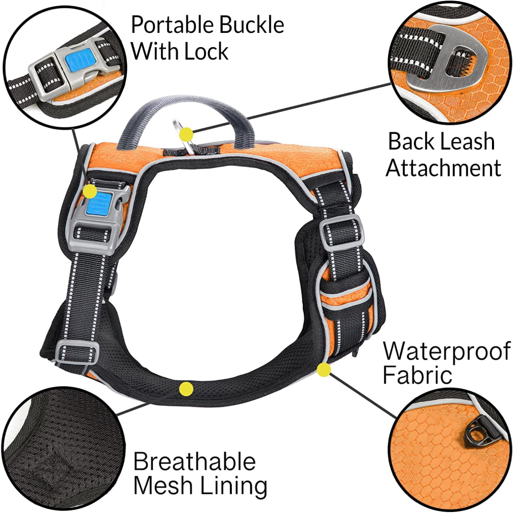Pet Vogue No Pull Reflective Harness for Dogs (Black) Dogs-Collar, Leashes, harnesses Pet Vogue