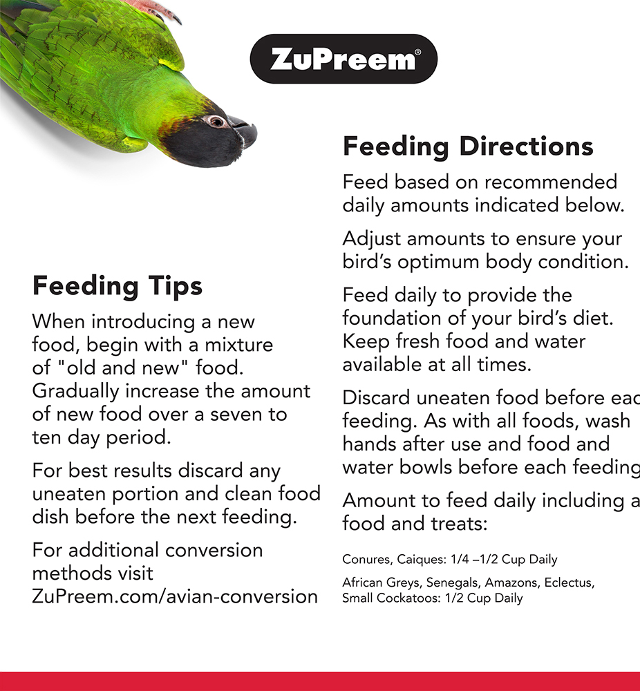 ZuPreem Fruit Blend Bird Food for Large Birds