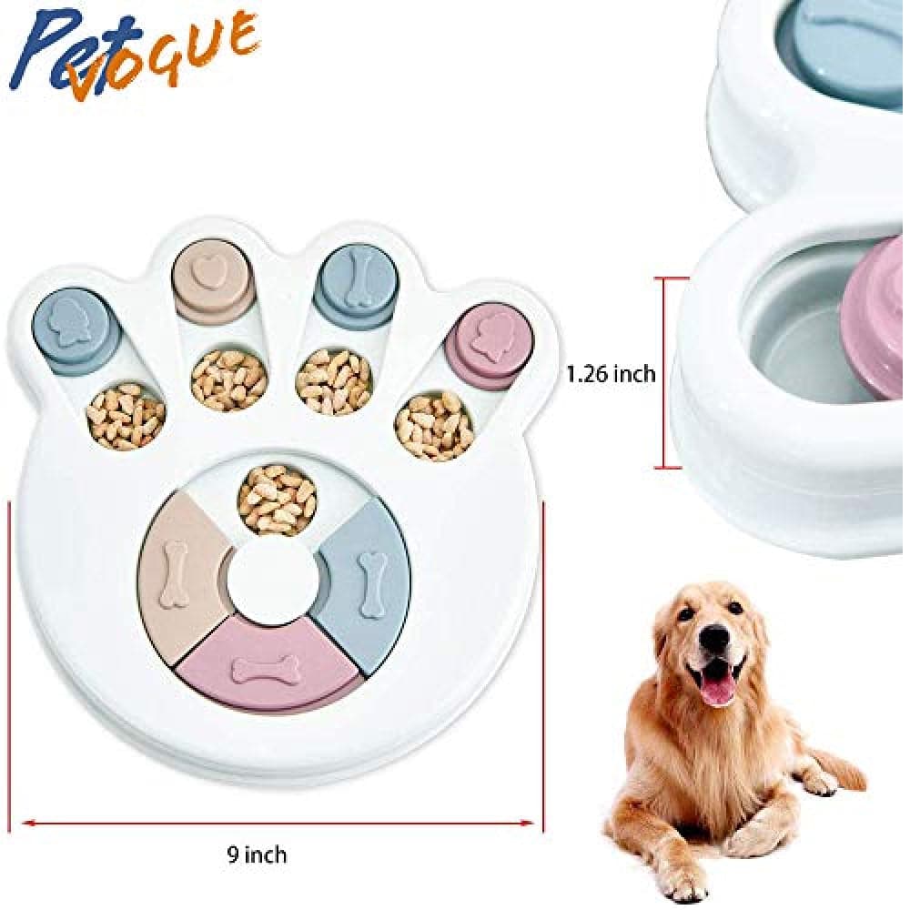 Pet Vogue Slow Feeder Paw Shaped Toy for Dogs and Cats (White) Both-Bowls & Feeders Pet Vogue