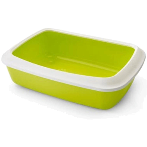 Savic Iriz Litter Tray with Rim for Cats (Lemon Green)