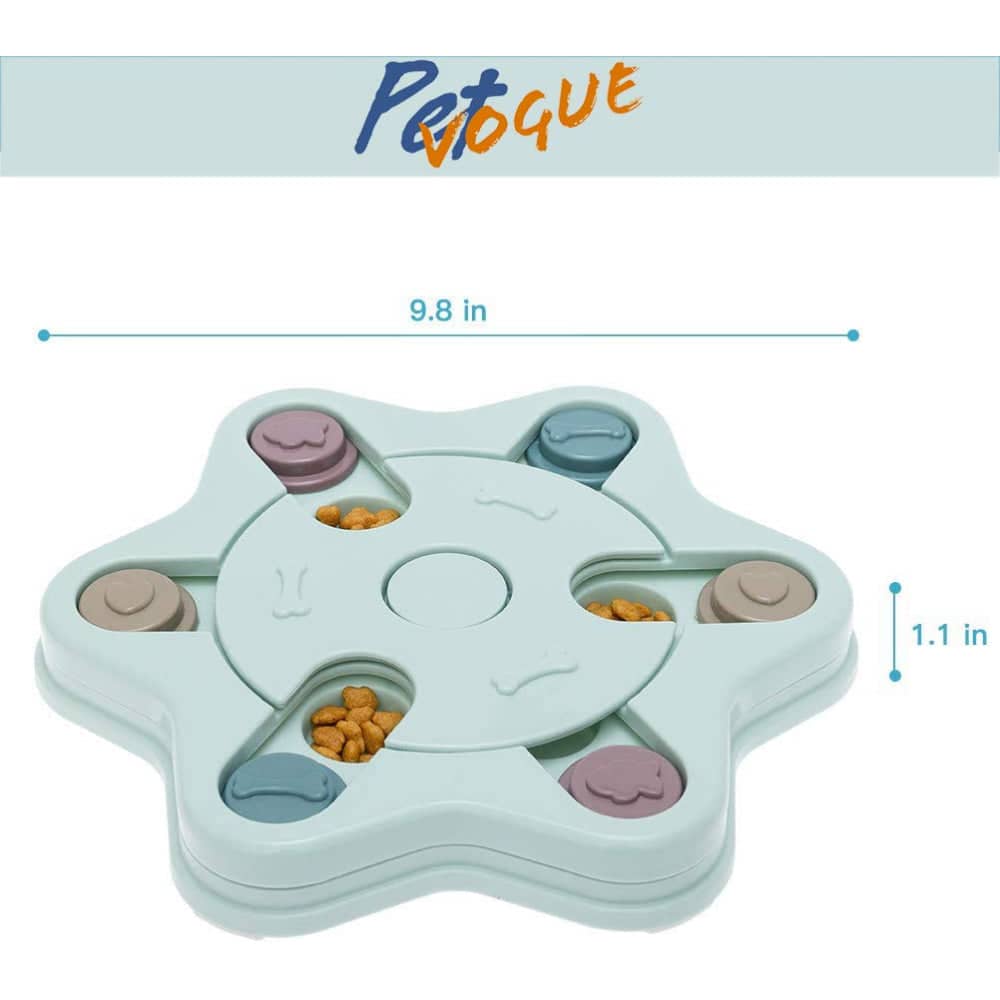 Pet Vogue Slow Feeder Puzzle Toy with Snack Dispenser for Dogs and Cats (Blue) Both-Bowls & Feeders Pet Vogue