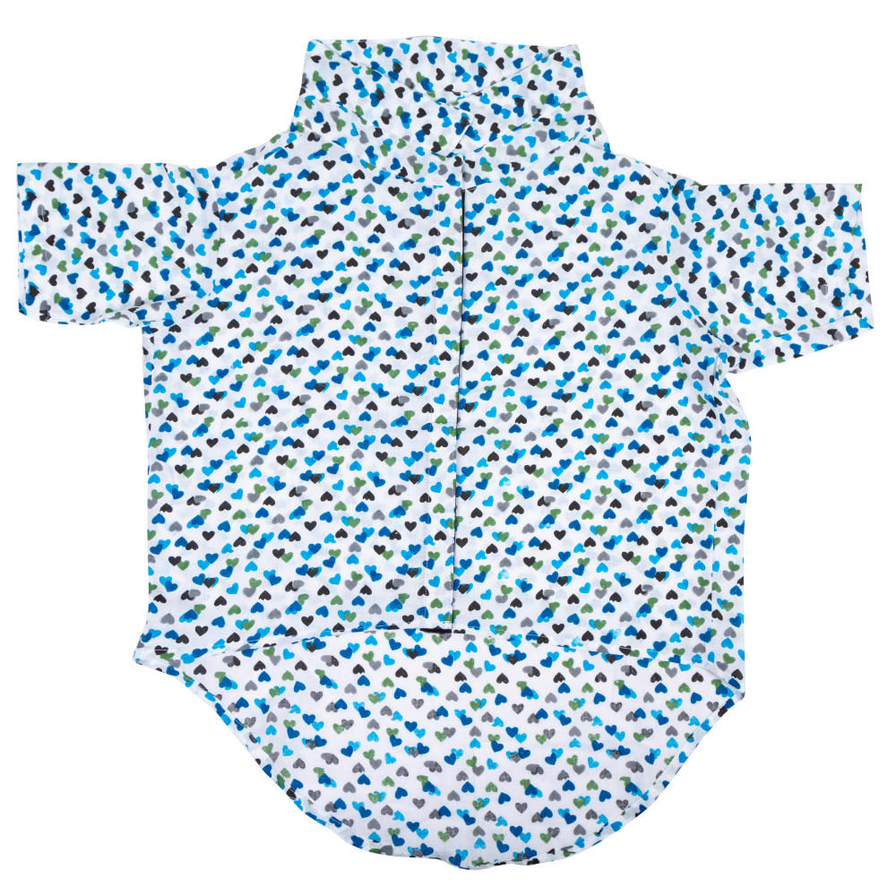 Up4pets Dreamy Hearts Cotton Shirts For Dogs - Blue