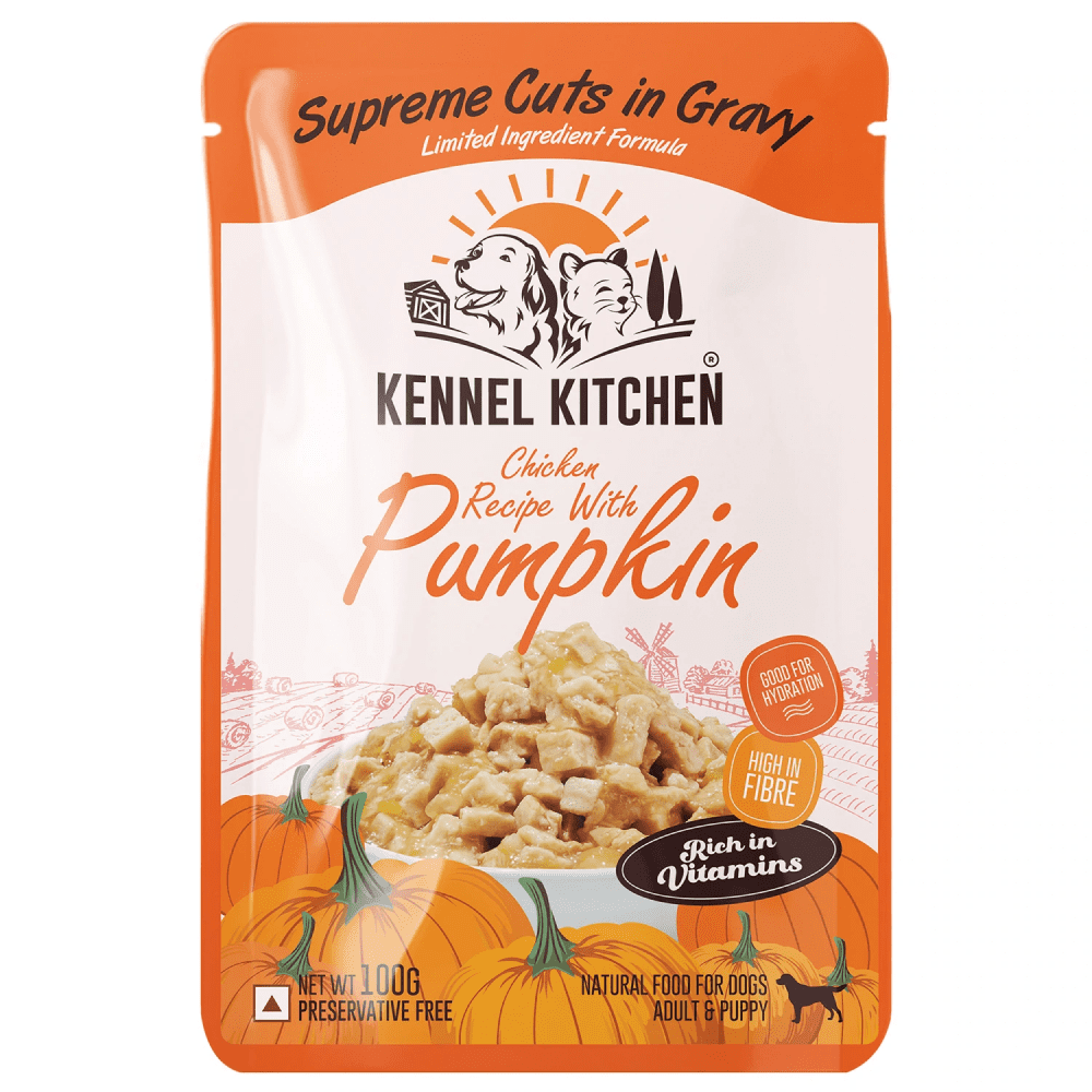 Kennel Kitchen Supreme Cuts in Gravy Chicken Recipe with Pumpkin Dog Wet Food for Adults & Puppies