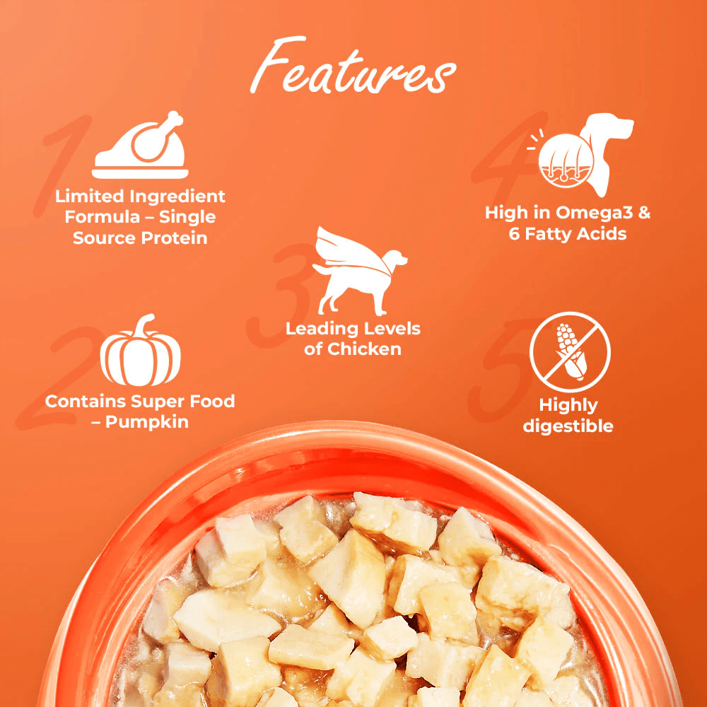 Kennel Kitchen Supreme Cuts in Gravy Chicken Recipe with Pumpkin Puppy & Adult Dog Wet Food (All Life Stage)