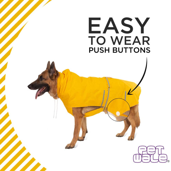 PetWale Reflective Raincoat for Dogs (Yellow)
