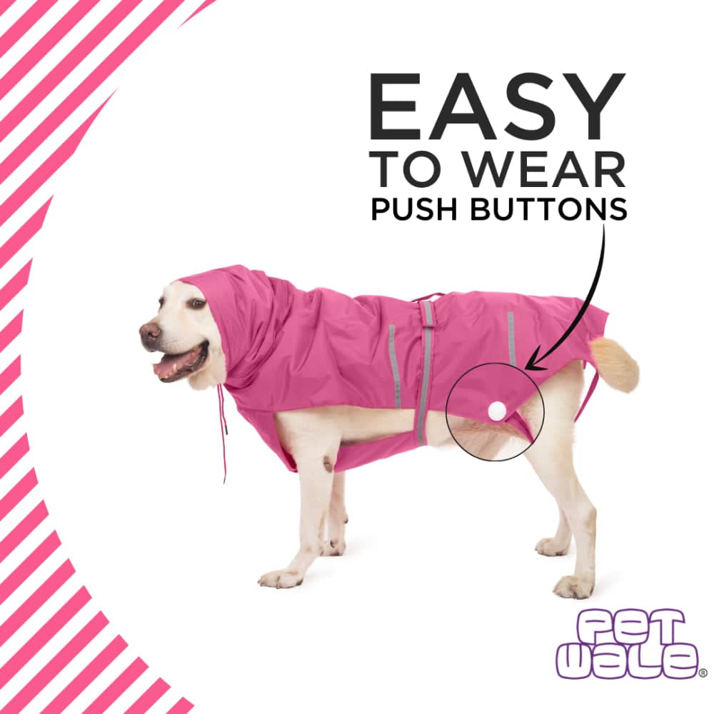 PetWale Reflective Raincoat for Dogs (Pink)