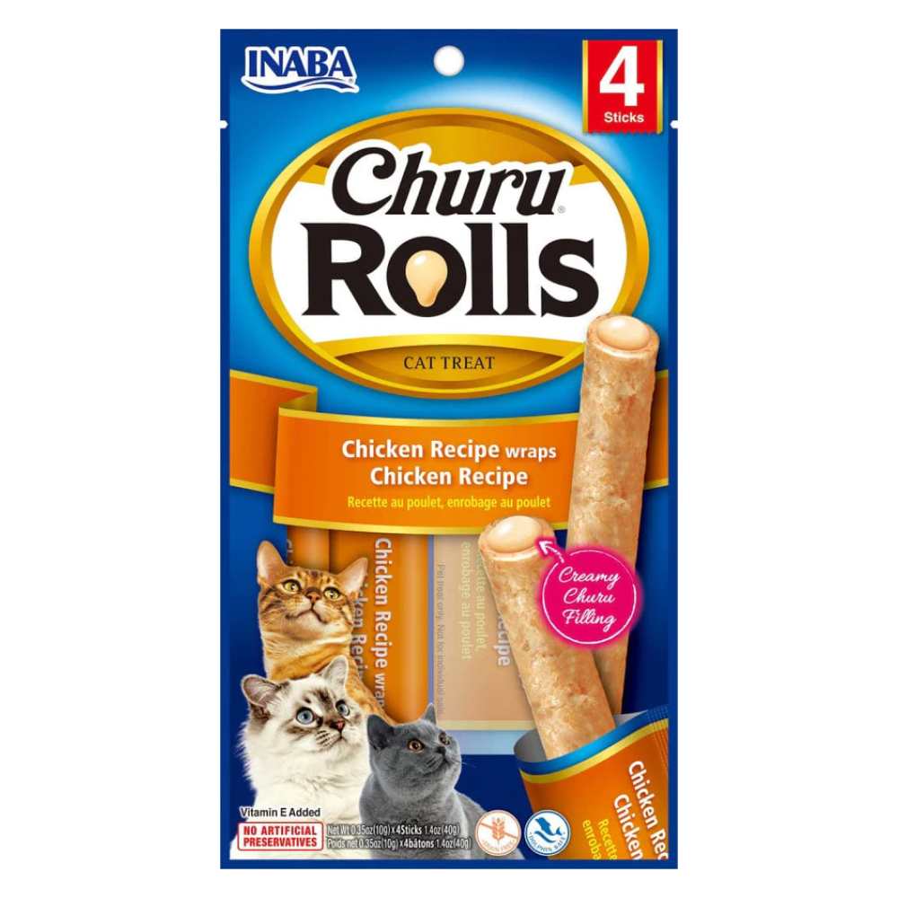 INABA Churu Rolls Chicken Recipe Wraps Chicken Recipe Cat Treats Cats-Treats & Others INABA 40g