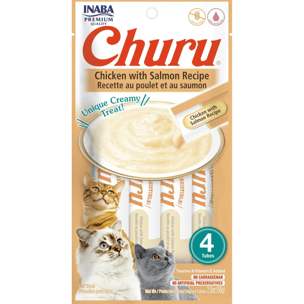 INABA Churu Chicken with Salmon Cat Treats Cats-Treats & Others INABA 56g(4pcs)