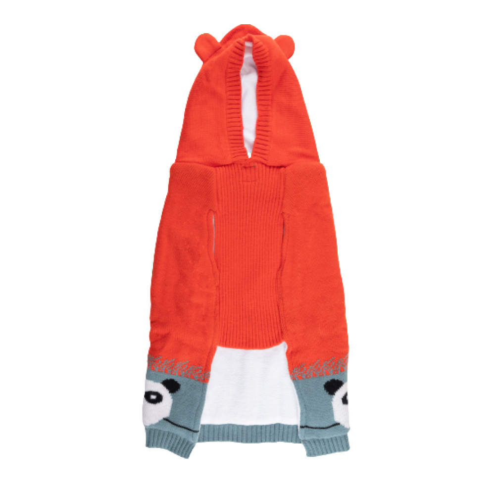 Petsnugs Panda Knit Sweater for Dogs and Cats (Black & Orange)